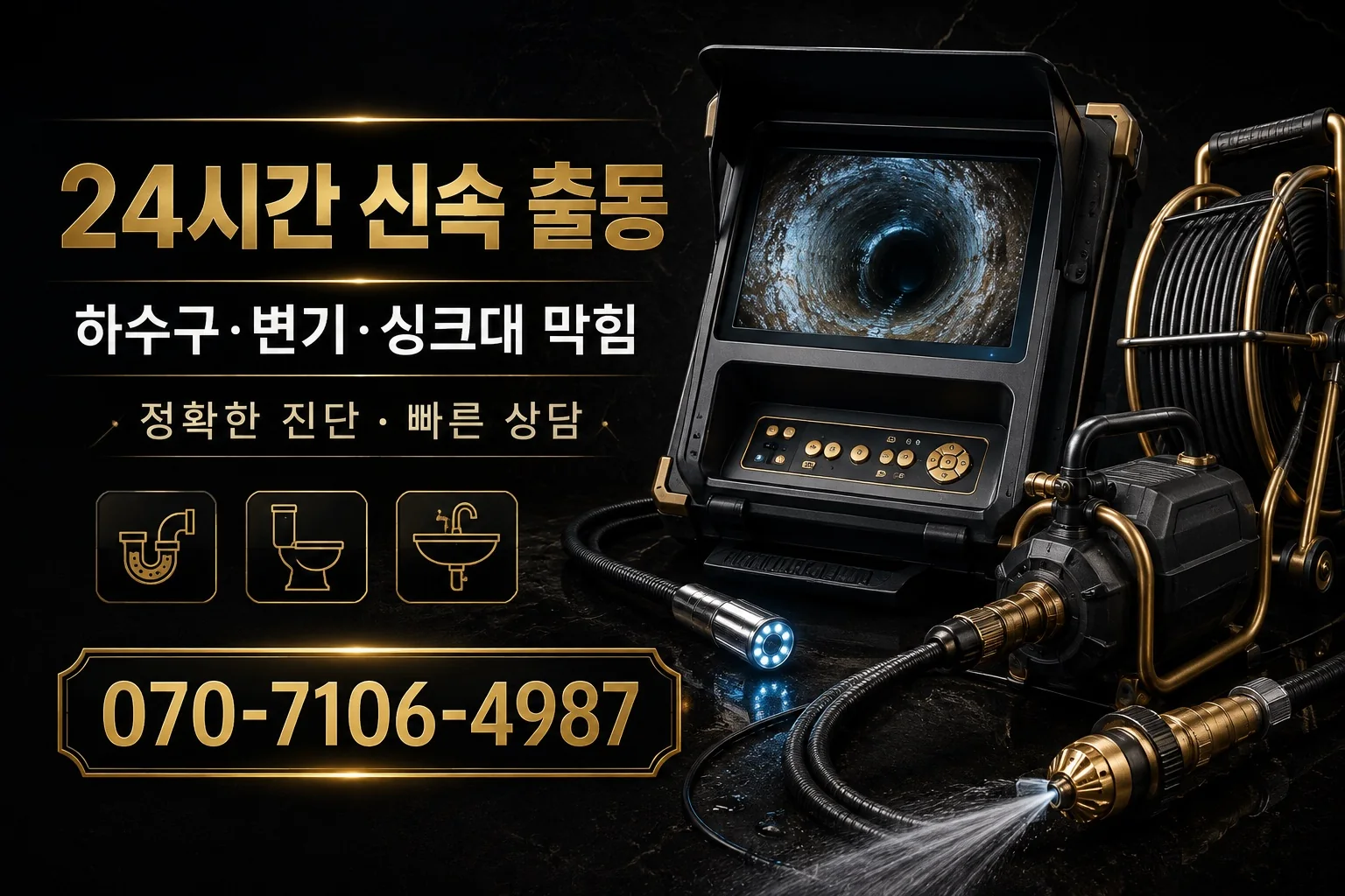다올배관 블랙 골드 배관내시경 장비 서비스 안내